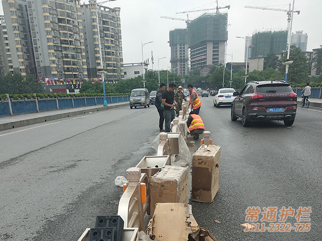 常州金色花箱护栏安装现场